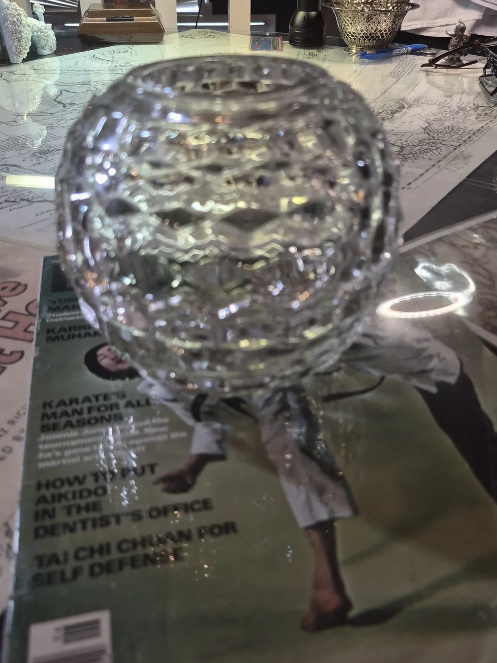 Crystal Glass Votive Candle Holder - Clear